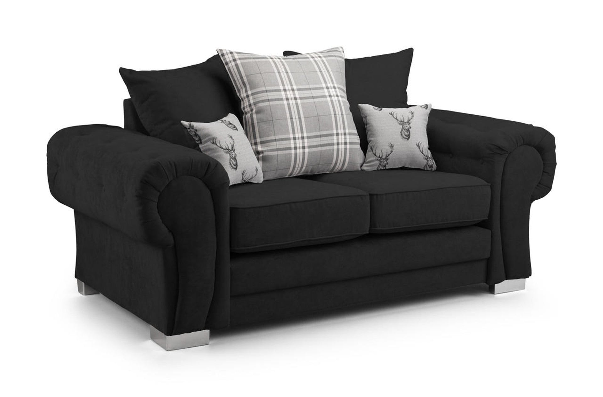 Verona Black 2 Seater Scatterback Sofa