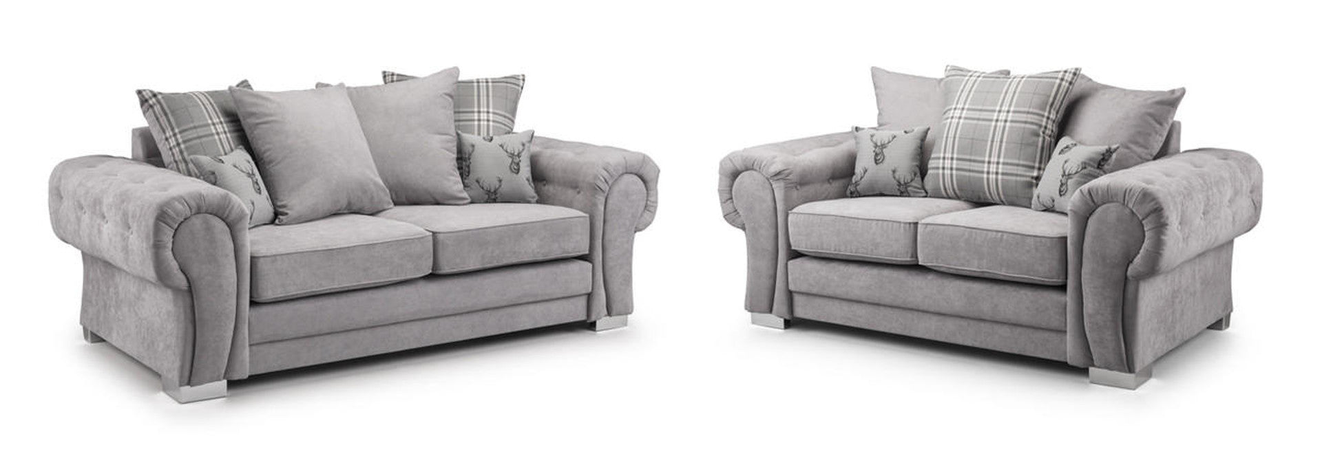 Verona Grey 3+2 Set Scatterback Sofa