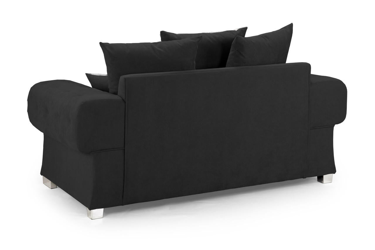 Verona Black 2 Seater Scatterback Sofa