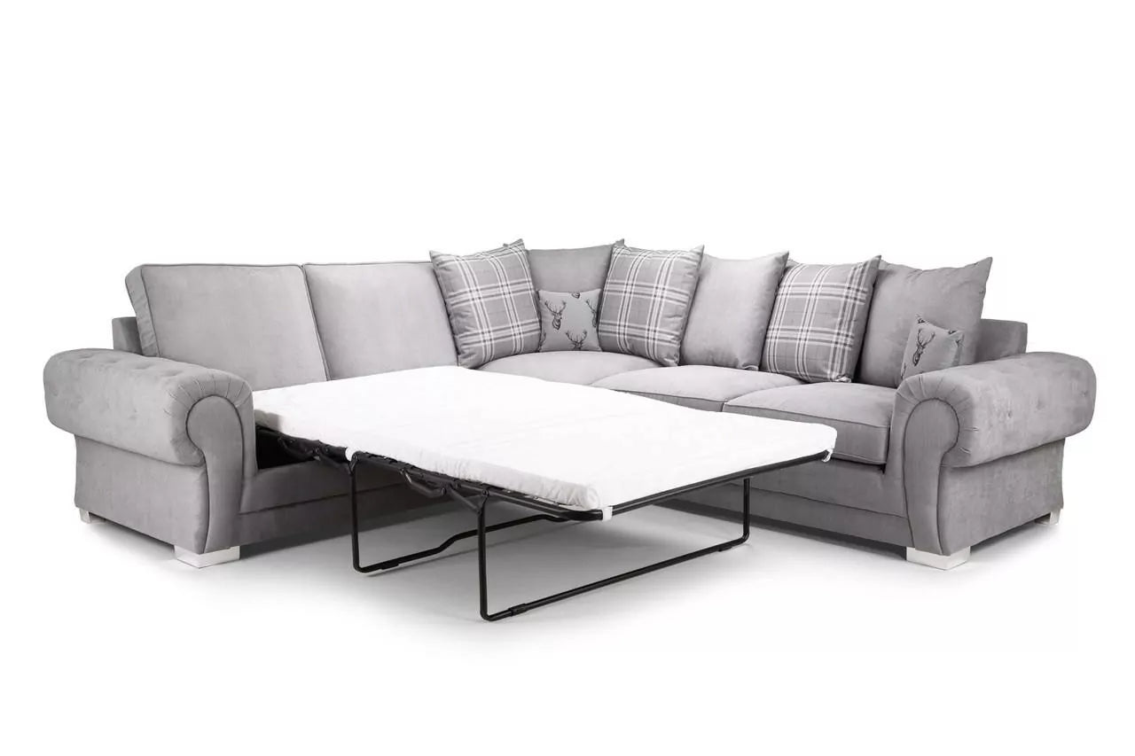 Verona Grey Large Corner Scatterback Sofa