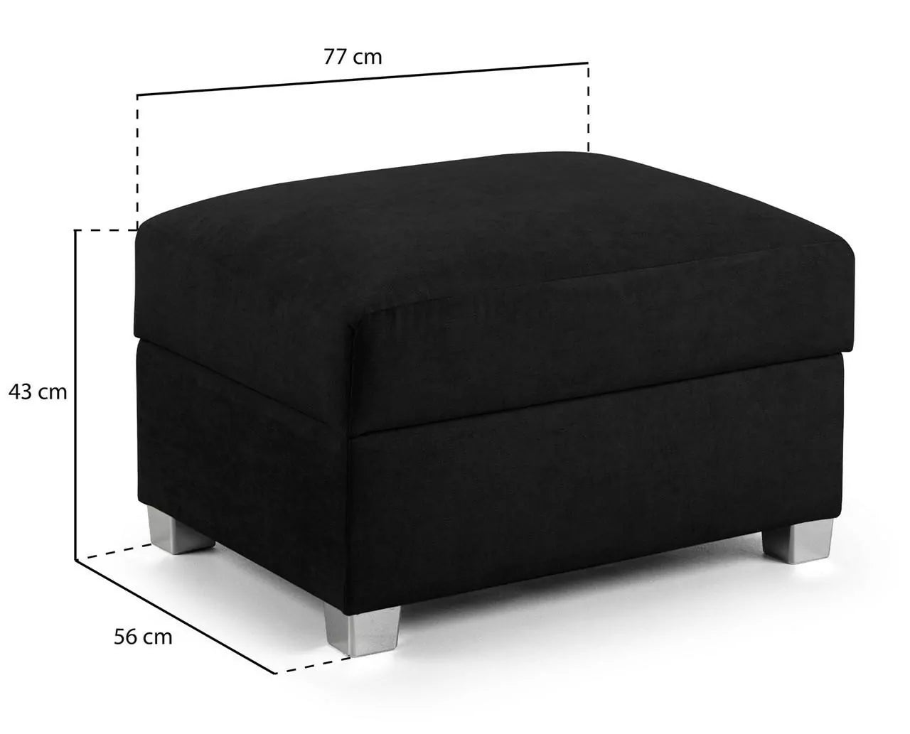 Verona Black 3+2 Set Scatterback Sofa