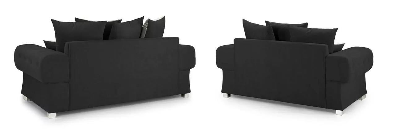 Verona Black 3+2 Set Scatterback Sofa