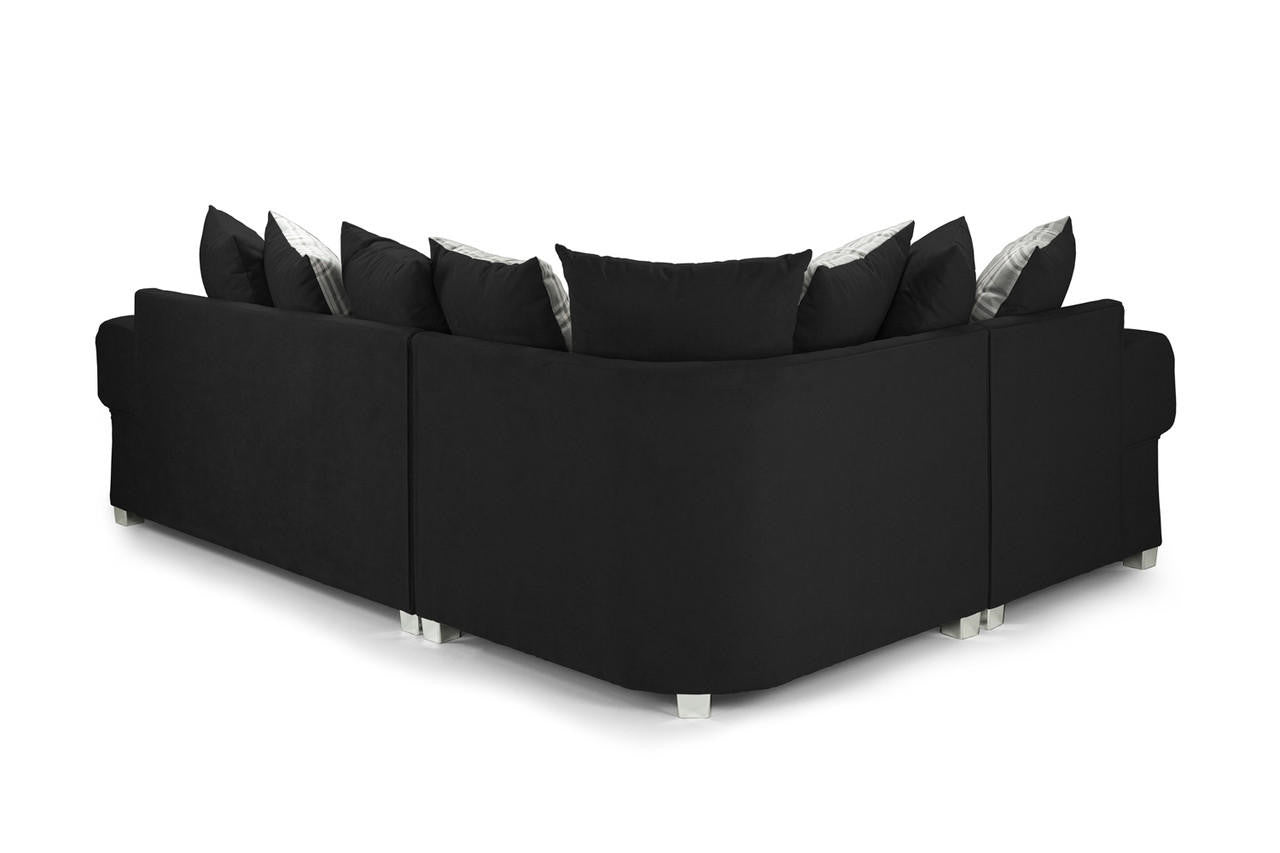 Verona Black  Corner Scatterback Sofa