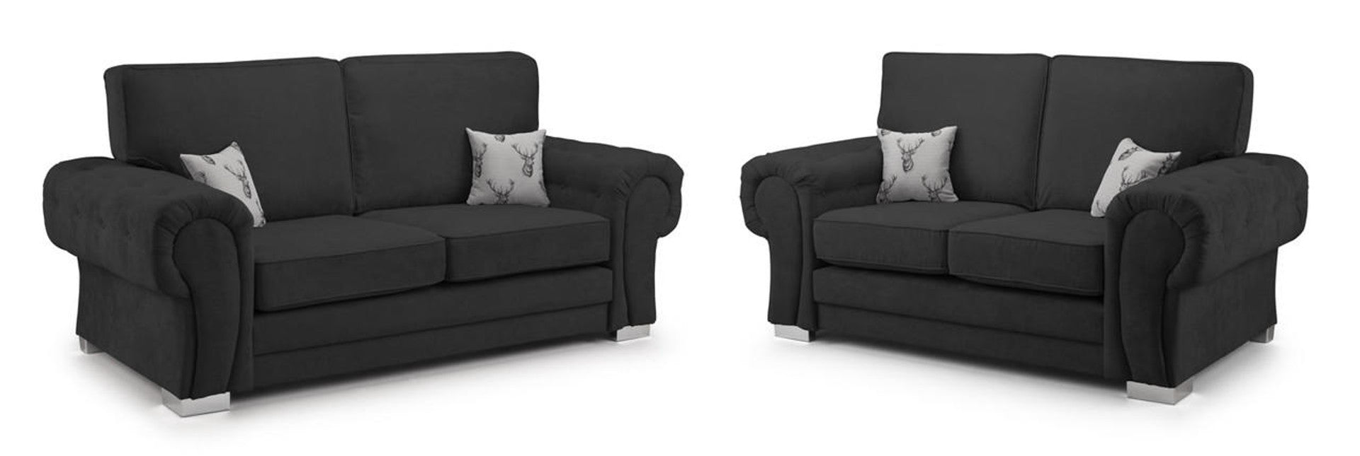 Verona Black 3+2 Set Fullback Sofa