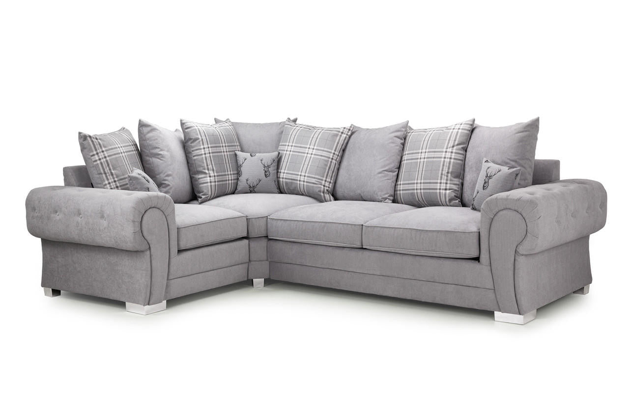 Verona Grey Corner Scatterback Sofa