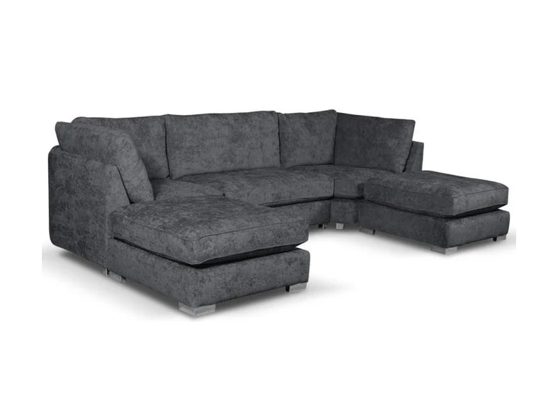 Brixton U Shape Sofa Charcoal Grey