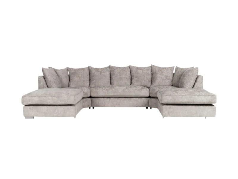 London U Shape Sofa Soft Chenille Truffle