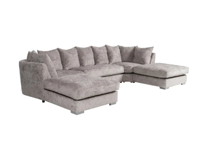 London U Shape Sofa Soft Chenille Truffle