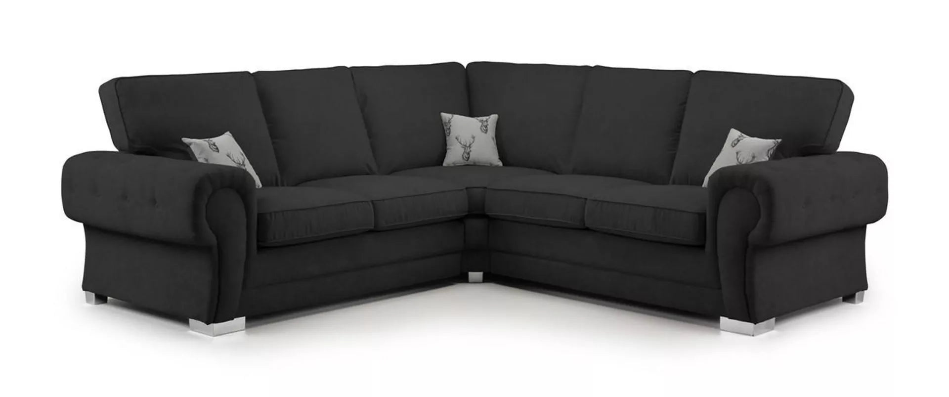 Verona Black Large Corner Fullback Sofa