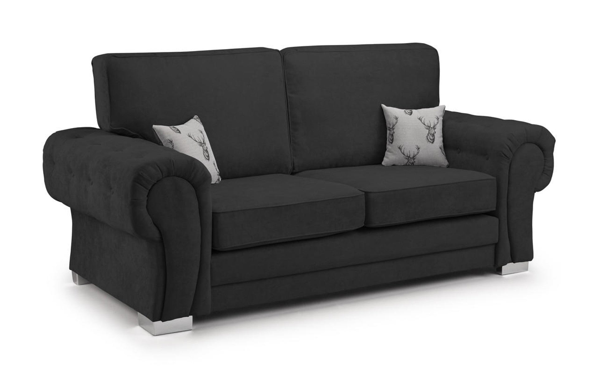 Verona Black 3 Seater Fullback Sofa